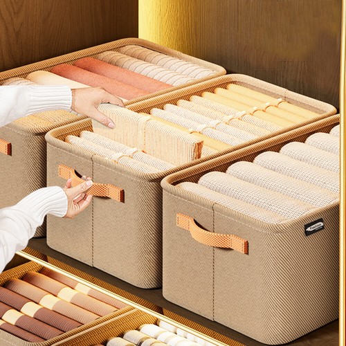Thickened Jeans Storage Box Closets Clothes Container Foldable Household Storage - Picture 3 of 17