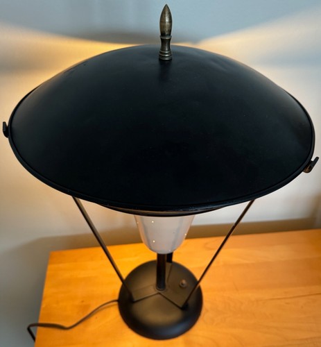 Rare Vintage MCM Metal Iron Lamp Atomic Era Mid Century Modern 50s Saucer Shade - Picture 6 of 19