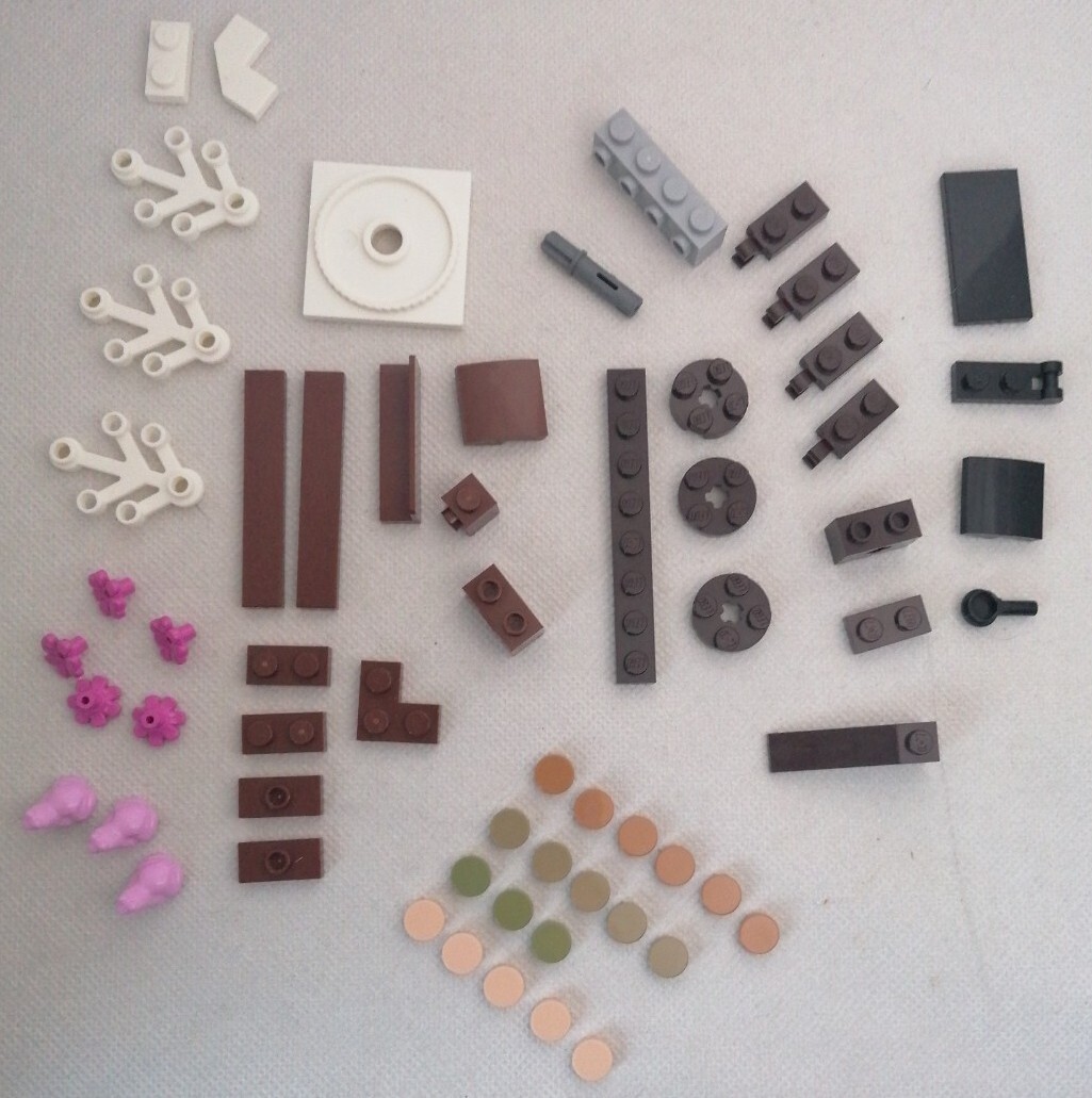 S081 - Lego 10281 Bonsai Baum Modellbausatz Ersatzteile - 61 Teile - Neu 