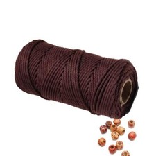 Macrame Cord 4mm Cotton Brown 109 Yards for DIY Plant Hangers Wedding Decor