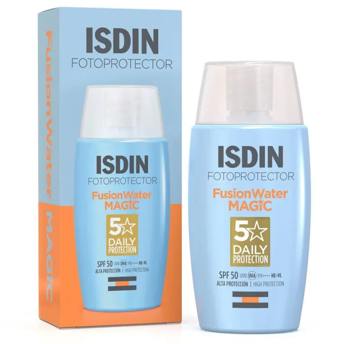 Isdin Fotoprotector Fusion Water Magic SPF50 protège votre visage lors des activités en plein air