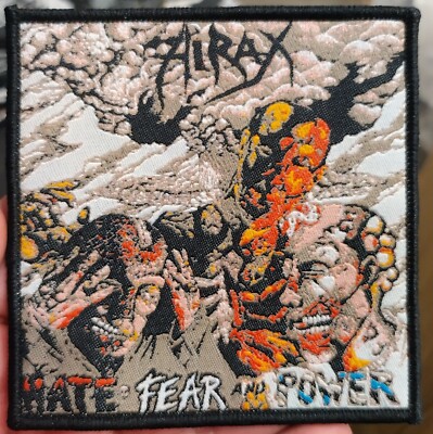 HIRAX Hate Fear And Power Black Border Woven Patch Sew On
