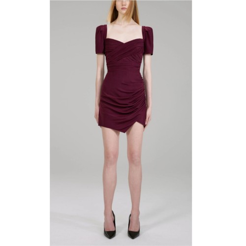 Self Portrait Damen AW22-147 Größe 2 lila Iris Stretch Krepp Minikleid - Bild 1 von 6