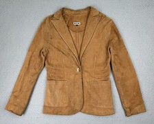 Rizal Jacket Womens S Brown Soft Leather Single Button Long Sleeve