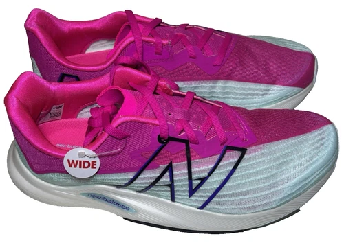 New Balance Womens 8.5 Wide FuelCell Rebel v2 Pale Blue Chill/Pink Glo Running