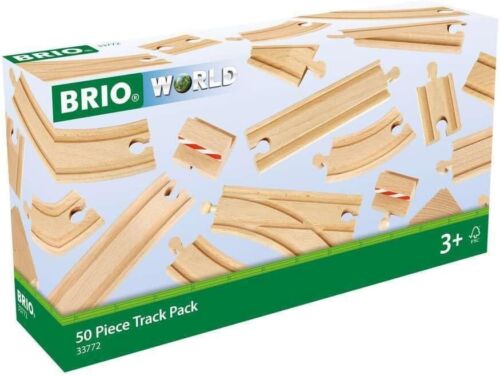 FSC Certified 50-Piece Wooden Railway Tracks Set - Safe Play for Creative Kids