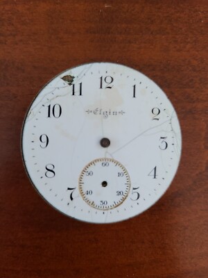 Vintage Pocketwatch Internals With Cracked Face, No Dials, Elgin Brand