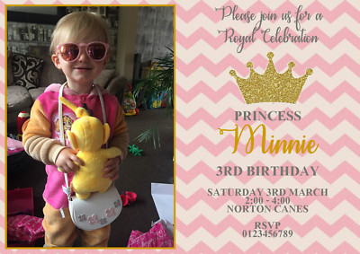 Personalisierte Prinzessin Mädchen Geburtstag Party Einladungen 