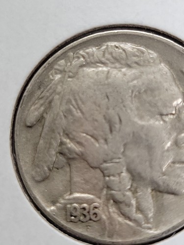 1936 Buffalo Nickel 5C Coin - Picture 3 of 7