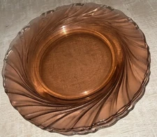 Vintage Vereco Duralex France Pink Swirl Glass 9” Luncheon Plates Set Of 4