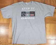 Nintendo Licensed T-Shirt Men Sz XXL Gray Keep It Classic Controller Graphic