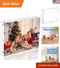 Sturdy 6x8 Double Sided Acrylic Frame with Polished Finish - Desktop Decor