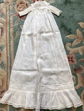 Antique Long Christening Gown For French Or German Bisque Or Early Doll