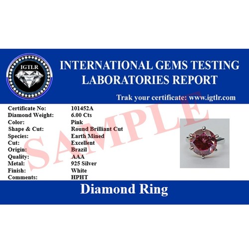 RARE Designer 3.40 Ct Certified Pink Diamond Solitaire Ring, Great luster! - Picture 10 of 10