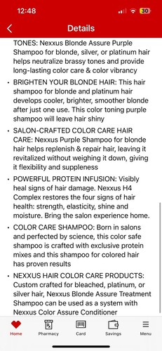 NEXXUS BLONDE ASSURE Color Toning Purple Shampoo - 8.5 fl. oz. - Picture 9 of 9