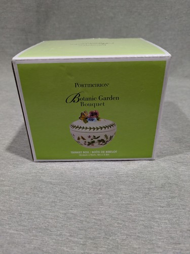 Neu Portmeirion Botanischer Garten Blumenstrauß Schmetterling Schmuckschatulle 4"X3,5" Dolomit - Bild 9 von 11