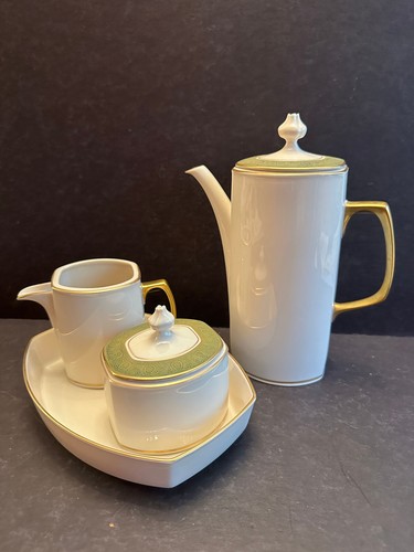 Franciscan "Antique Green" Coffee Pot w/Lid, Sugar w/Lid, Creamer w/o Lid, Bowl - Bild 20 von 20