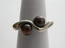 Hagit Gorali Fine Sterling Silver 925 Stackable Pearl Ring Sz6 Made In Israel