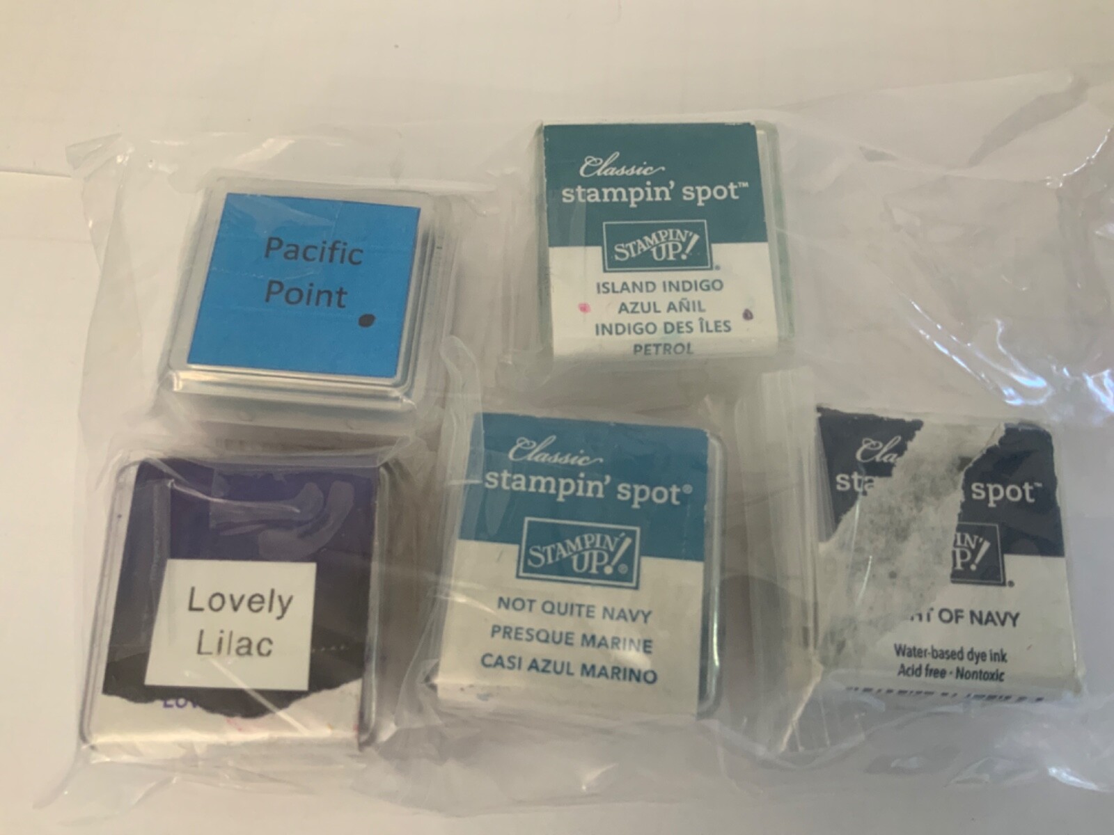 Lot of 5 Stampin Up Ink pad 1 x 1 inch SPOT LotA Spots pads HEAVILY USED AS IS