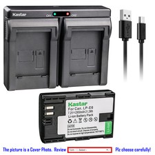 Kastar Battery Slim Dual Charger for Canon LP-E6 LPE6N LCE6 Canon EOS 5DS Camera