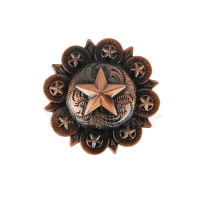 12 Stars Metal Conchos Copper Finish with Screws Leather Wallet Crafts 1.5''