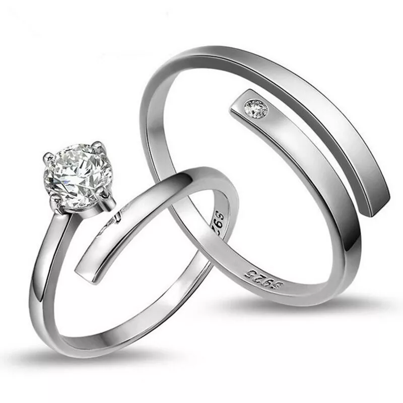 925 sterling silver couple deals rings