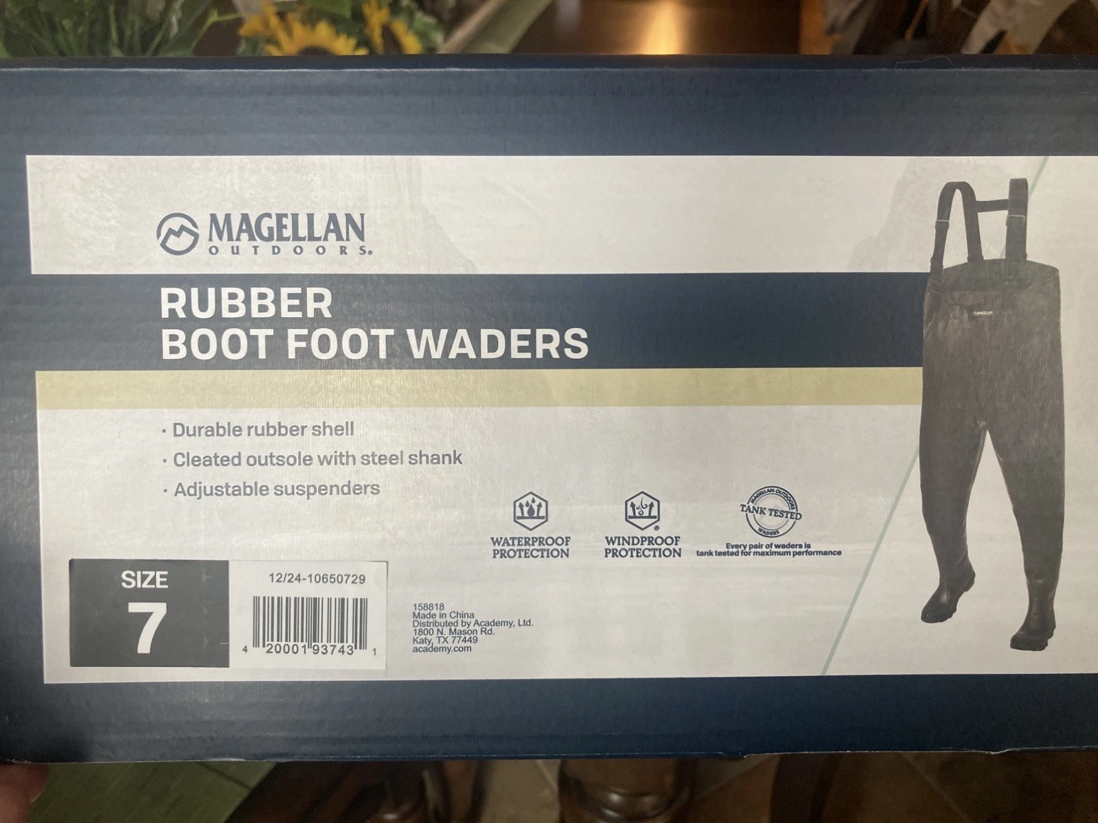 MAGELLAN Rubber Boot Foot Waders - size 7