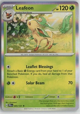 Leafeon 005/131 Holo Rare SV: Prismatic Evolutions Pokemon Holo Near Mint