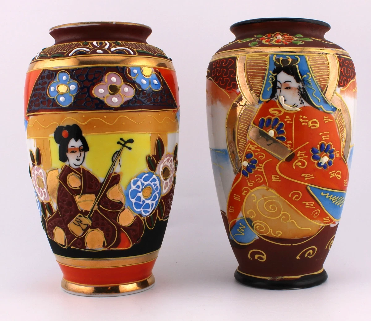 艺妓花瓶日本古董花瓶| eBay