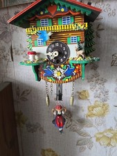 Small Black Forest Cuckoo Clock Chalet Vintage German  No Key