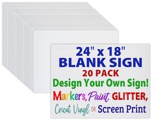 24x18 Blank Corrugated Plastic Yard Signs, Waterproof, Heavy Duty Outside Bul...