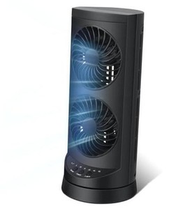 Black 13IN Black Tower Cooling Fans - Stands Small Desk - Blow Cold Air