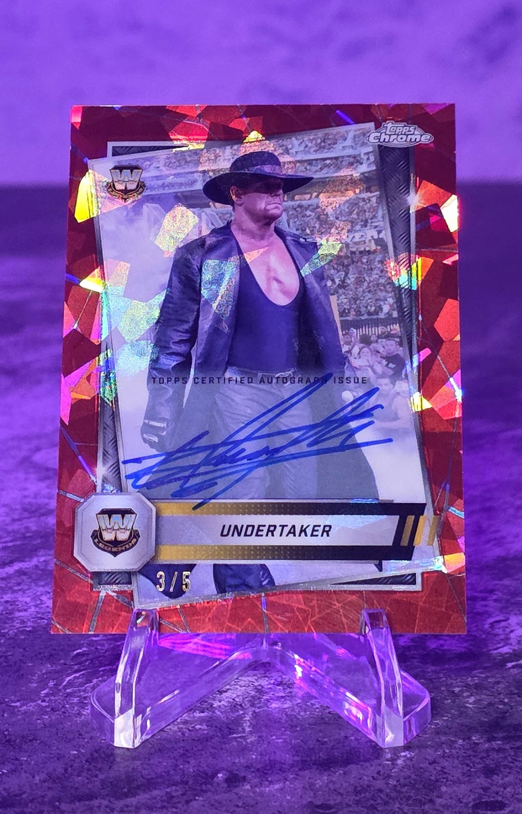 2025 Topps Chrome WWE UNDERTAKER /5 Auto Red Refractor #21 On-Card Signed SSP