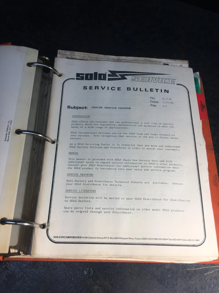 Motosierra Solo De Colección, Soplador de Mochila, Pulverizador, Folleto de Boletín de Servicio Foto 3 de 3