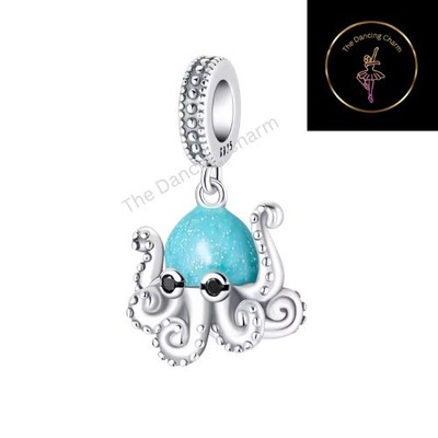  Leuchtender Oktopus Meereslebewesen Armband Charm Original S925  