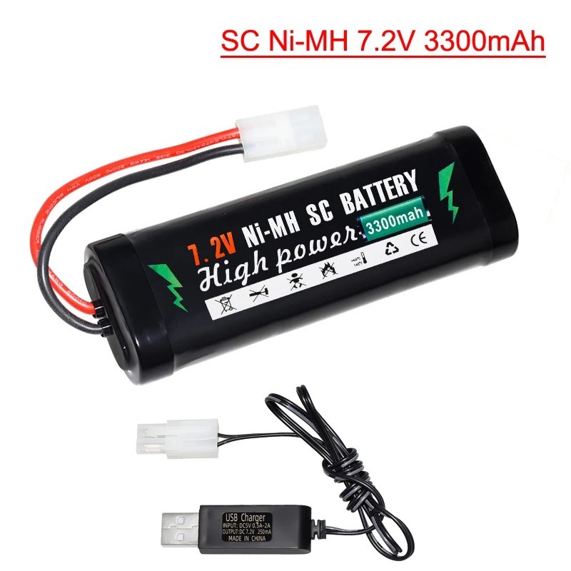 1 PACK 7.2V 3300mAh NiMH Battery Tamiya Plug for RC Car HPI Kyosho Tamiya Losi