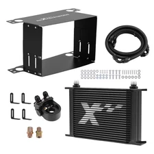 25 Row Oil Cooler Kit Universal 10AN with Air Guide Thermostatic Adapter