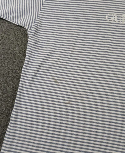 Camiseta de Colección Años 90 Guess Jeans Georges Marciano Rayas Para Hombre Talla M Azul Blanco - Imagen 7 de 12