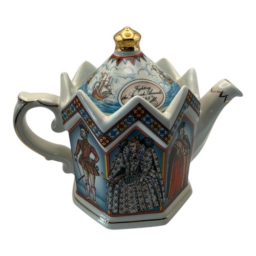Sadler England Teapot Set – Henry VIII & Elizabeth I Crown Top Vintage - Picture 2 of 16