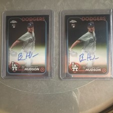 Topps Chrome Los Angeles Dodgers Bryan Hudson Rookie Autograph Card Lot