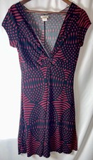 Love Rocks Dress Red & Black V-Neck Twist Front Women’s Size Large