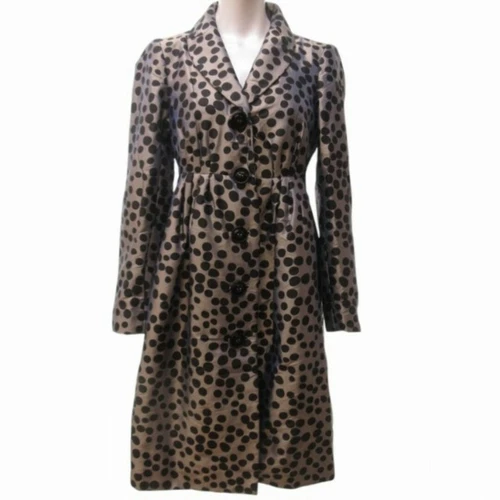 Moschino giacca cappotto imbottito a pois seta economico e chic lungo grigio 38 circa M