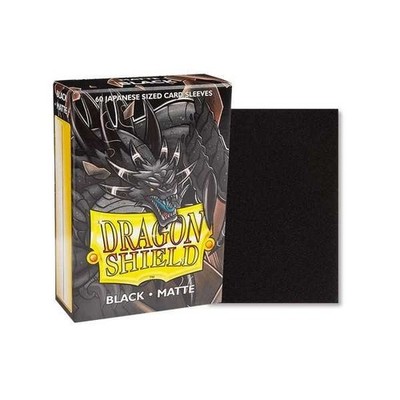 Dragon Shield - 60 Beutel Sleeves matt Japanese Format Black Schwarz