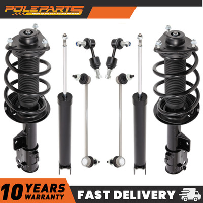 8X Front + Rear Strut Shocks & Sway Bars Kits For Hyundai Sonata Kia Optima 2.4L