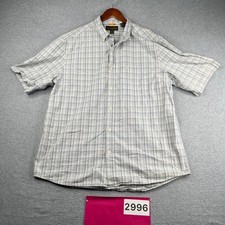 Timberland Shirt Blue Plaid Casual Button Up Short Sleeve Mens READ