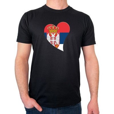 Herren T-Shirt Serbien Flagge Herz Geschenkidee Serbien Geschenk Präsent Mitbrin
