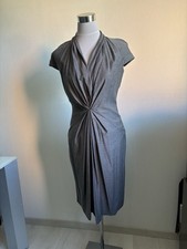 Hugo Boss Black Label Kleid Grau Gr. 36 Etuikleid Schurwolle Kurzarm