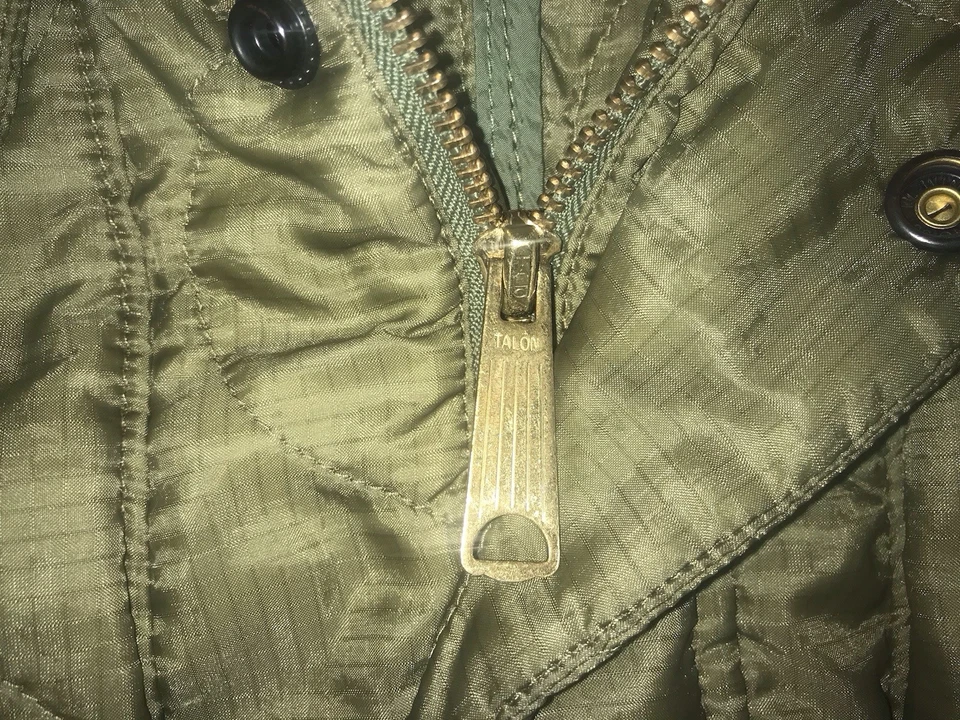 Rare Denim & Supply Ralph Lauren Quilted Military Jacket Talon Zip Army Green XL - Image 3 of 4