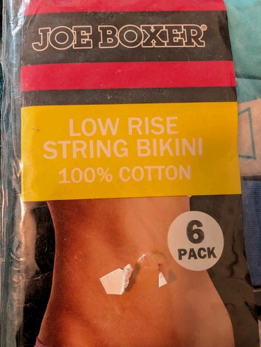 Joe Boxer Vintage Women's String Bikini Panties Size 5 Small Blue 6-Pack NEW NOS - Picture 2 of 4