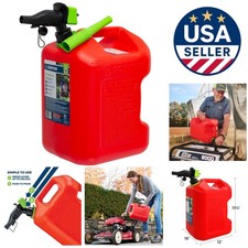 Lightweight 5 Gallon Red Gas Can with Spill-Proof Spout Safe Efficient